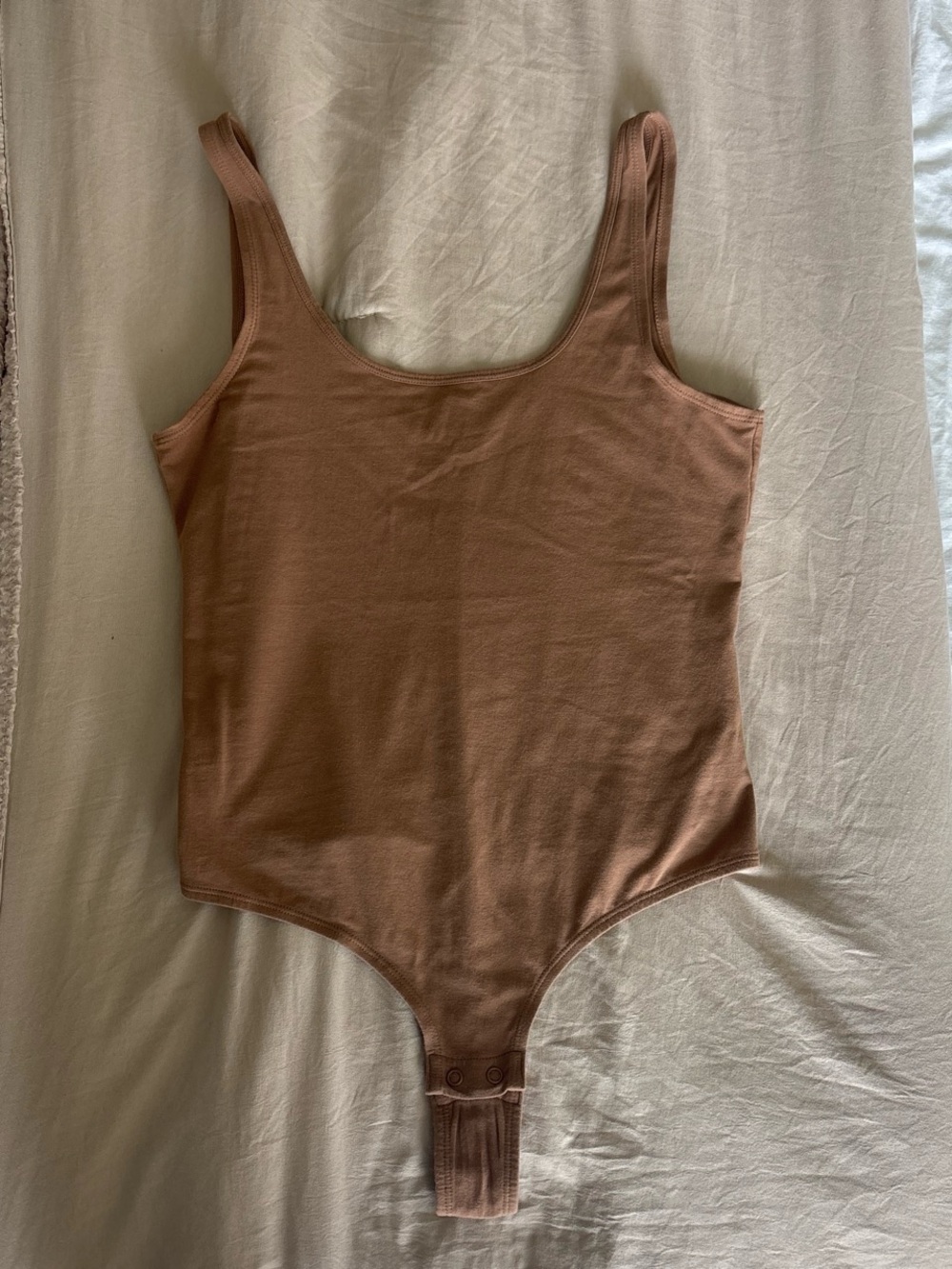 Women’s Scoop Neck cotton and spandex Bodysuit - Brown